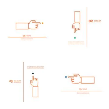 Set of vector hand with index finger Stock Illustration