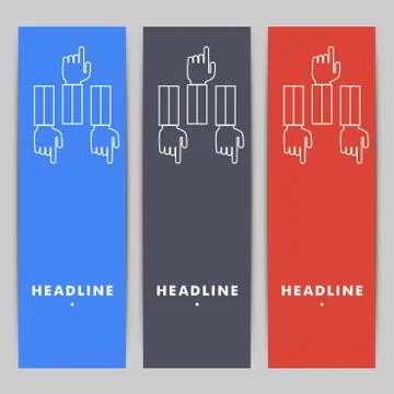 Set of vector hand with index finger Stock Illustration