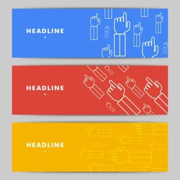 Set of vector hand with index finger Stock Illustration