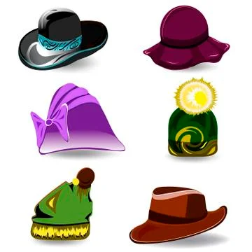 Set vector hats Stock Illustration