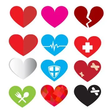 Set of vector heart symbol Stock Illustration