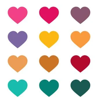Set of vector hearts Stock Illustration