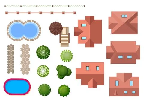 Set of vector home and property elements Illustrazione stock