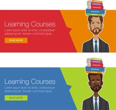 Set of vector horizontal banner Stock Illustration