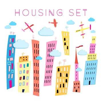 Set of vector houses Stock Illustration