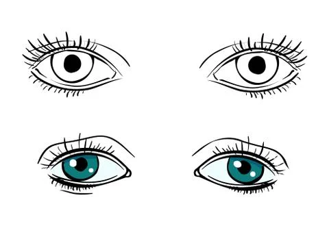 Set vector human eyes Stock Illustration