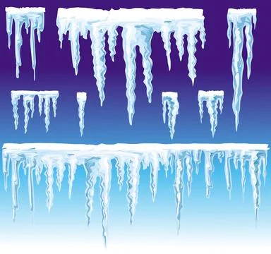 Set of vector icicles Stock Illustration