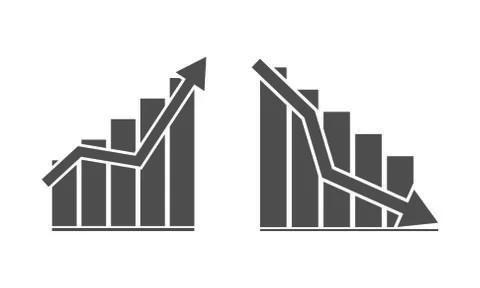 Set of vector icon charts of growth and decline of business, Finance, Stock i Stock Illustration