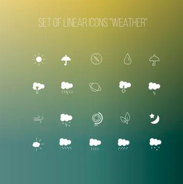 Set vector icon Weather Stock Illustration