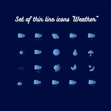 Set vector icon Weather Stock Illustration