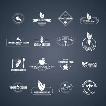 Set of vector icons and elements for organic food Иллюстрация