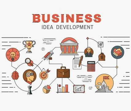 Set of vector icons and elements of application development Stock Illustration