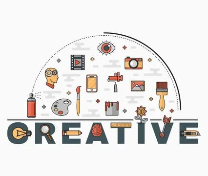Set of vector icons and elements of application development Stock Illustration