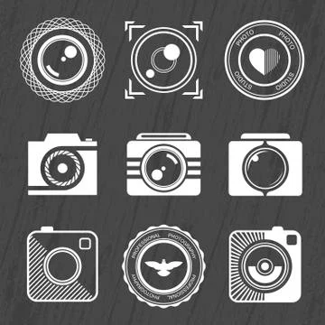Set of vector icons and logos photo Stock Illustration