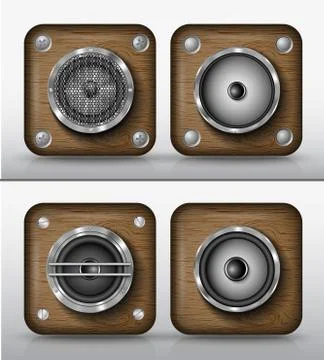 Set of vector icons applications of wood Stock Illustration