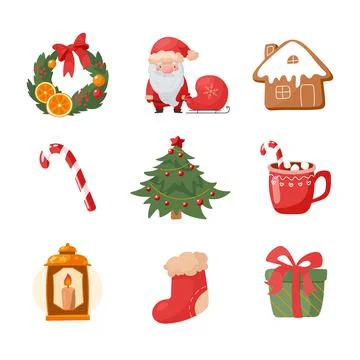 Set of vector icons in cartoon style. Isolated on white background Stock Illustration