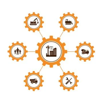 Set of vector icons for construction work Stock Illustration