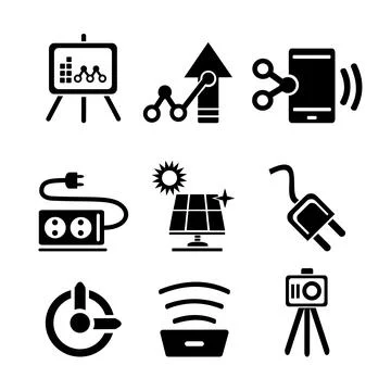 A set of vector icons of electrical devices Stock Illustration