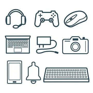 A set of vector icons of electronic devices. Illustrazione stock