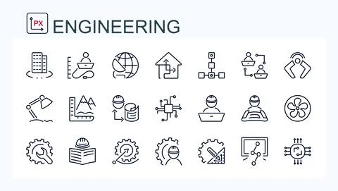 A set of vector icons from the field of construction Stock Illustration