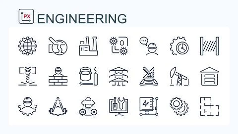 A set of vector icons from the field of construction Stock Illustration