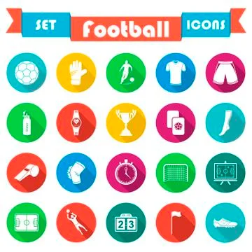 Set of vector icons in flat style Stock Illustration