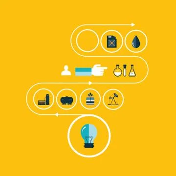 Set vector icons of fuel and petroleum industries Stock Illustration