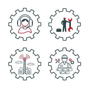A set of vector icons of the industry. Stock Illustration