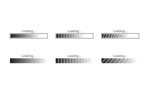 A set of vector icons for the loading bar Stock Illustration
