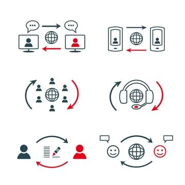 A set of vector icons for online communication and chat. Stock Illustration