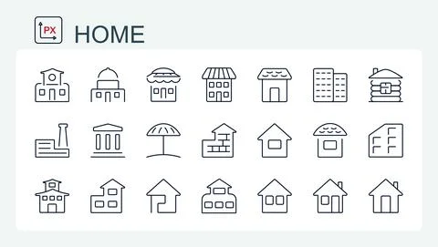 A set of vector icons of real estate Stock Illustration
