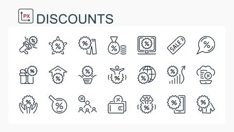 A set of vector icons from a string. Stock Illustration