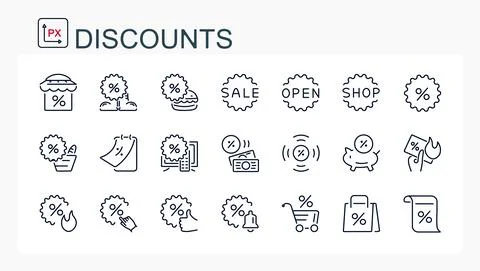 A set of vector icons from a string. Stock Illustration