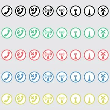 Set of vector icons telephony Illustrazione stock