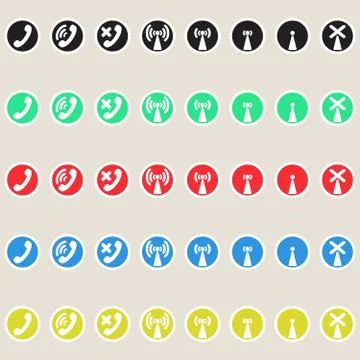 Set of vector icons telephony Stock Illustration