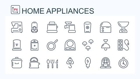 A set of vector icons from a thin line Stock Illustration