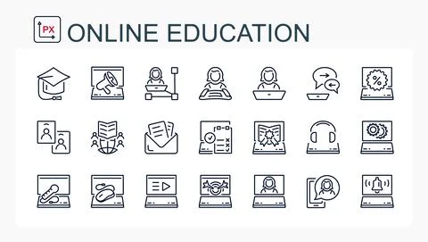 A set of vector icons from a thin line Stock Illustration