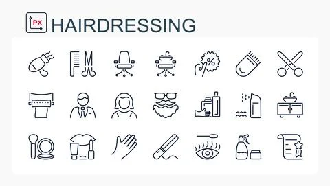 A set of vector icons from a thin line. Stock Illustration