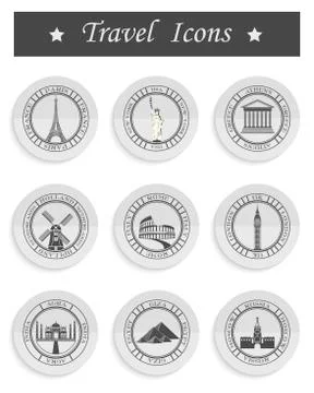 Set of Vector Icons Travel Illustrazione stock