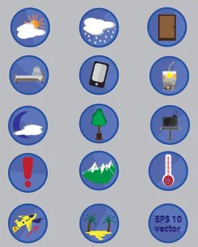 Set of vector icons for travel Stock Illustration