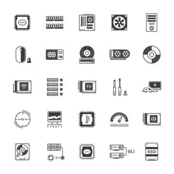 Set Vector Icons Upgrading Computer Gratis stockillustratie