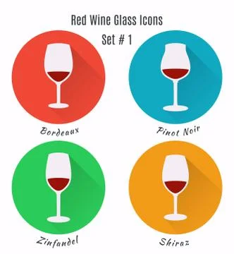 Set of vector icons. Variation of detailed hand drawn wine glass Stock Illustration