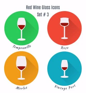 Set of vector icons. Variation of detailed hand drawn wine glass Stock Illustration
