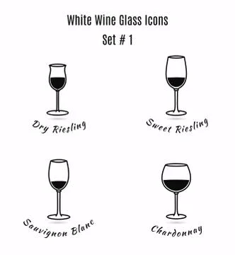 Set of vector icons. Variation of detailed hand drawn wine glass Stock Illustration