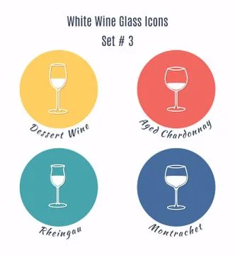 Set of vector icons. Variation of detailed hand drawn wine glass Stock Illustration