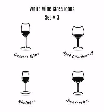 Set of vector icons. Variation of detailed hand drawn wine glass Stock Illustration