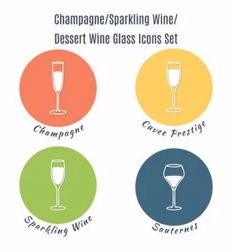 Set of vector icons. Variation of detailed hand drawn wine glass Stock Illustration