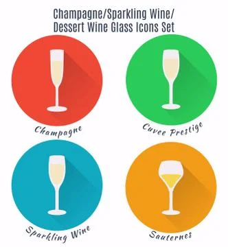 Set of vector icons. Variation of detailed hand drawn wine glass Stock Illustration