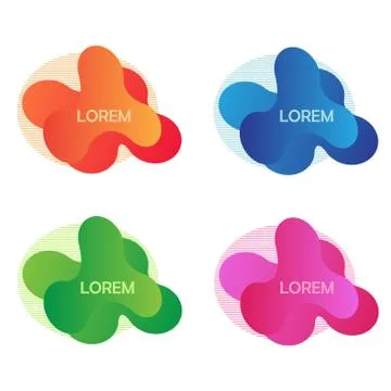 Set vector illustration abstract liquid background colorful modern design Stock Illustration