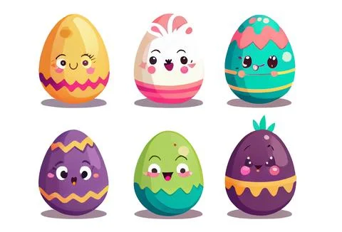 Set vector illustration of aester colorful egg isolate on white background Stock Illustration